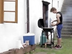 "Friends go out for a barbecue and end up fucking bareback!"