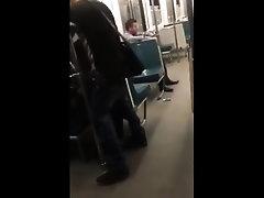 Asian twink get's BJ from older man in a subway